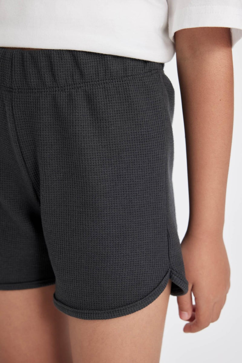 DeFacto Grey Girl Girl Waffle Shorts Casual - Image 5